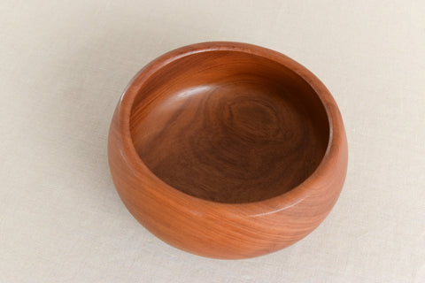 Vintage Large Mid-Century Hand Turned Wooden Fruit Bowl