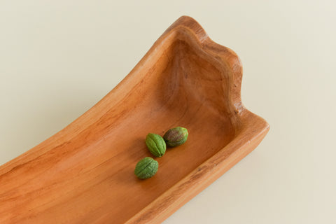 Vintage Large Sculptural Natural Wooden Fruit Bowl