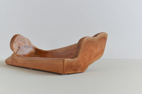 Vintage Large Sculptural Natural Wooden Fruit Bowl