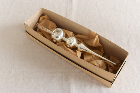 Vintage Large Silver Glass Christmas Tree Topper