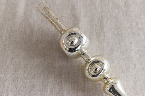 Vintage Large Silver Glass Christmas Tree Topper