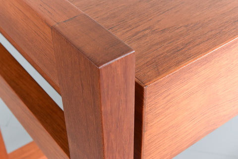 Vintage Tall Teak Side Table / Kitchen Island Unit
