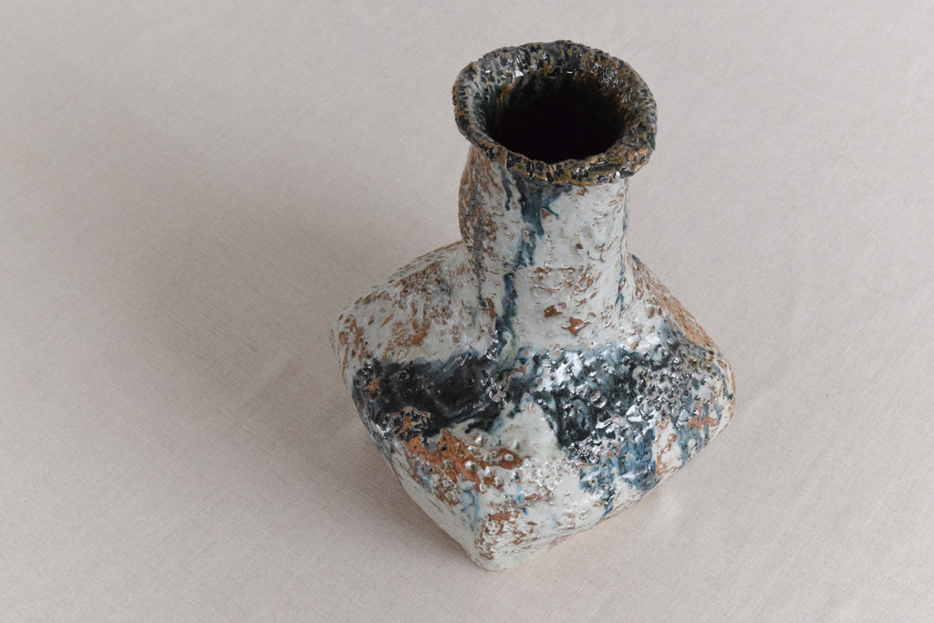 Curated visual reference: Visual Reference: Vintage Large Textured Studio Pottery Sculptural Vessel Vase