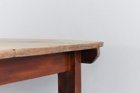 Vintage Large Rustic Wooden Folding Trestle Table with Washed Top