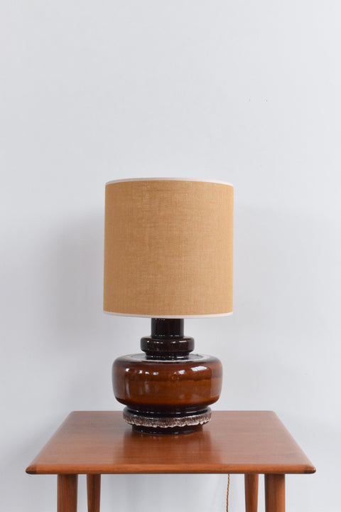 Vintage Large West German Style Lamp with Hessian Shade