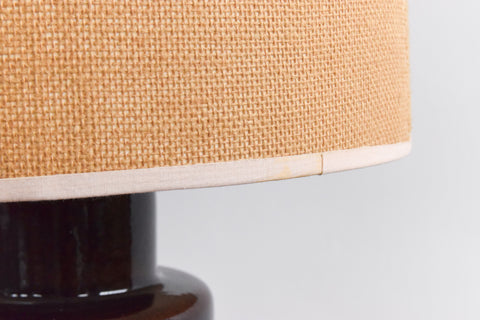Vintage Large West German Style Lamp with Hessian Shade