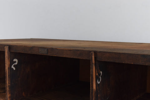 Vintage Large Wooden Workshop Pigeon Hole Cabinet