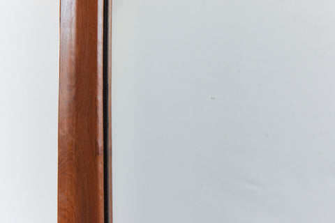 Vintage Long Danish Teak Mirror with Curved Frame