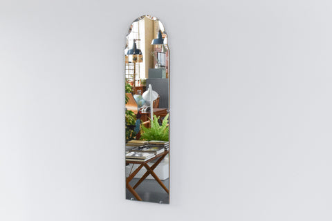 Vintage Long Frameless Bevelled Mirror