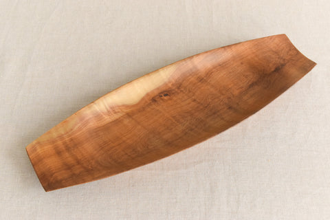 Vintage Long Mid-Century Wooden Platter / Bowl