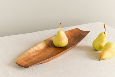 Vintage Long Mid-Century Wooden Platter / Bowl