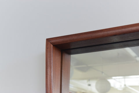 Vintage Long Teak Danish Mirror