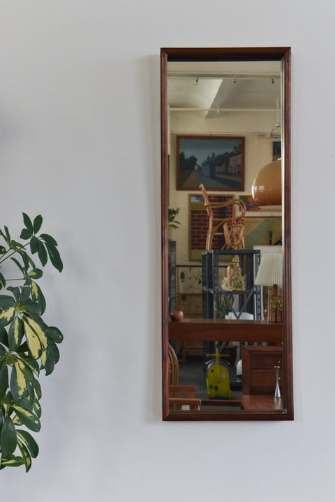 Vintage Long Teak Danish Mirror