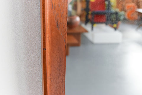 Vintage Long Teak Mirror by A. Younger