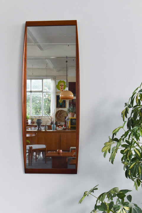 Vintage Long Teak Mirror by A. Younger