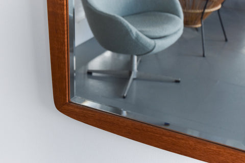 Vintage Long Teak Mirror by Clark Eaton