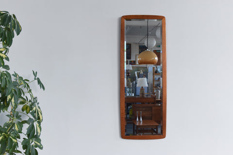 Vintage Long Teak Mirror by Clark Eaton
