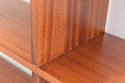 Vintage Long Teak Open Bookcase