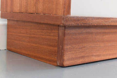 Vintage Long Teak Open Bookcase