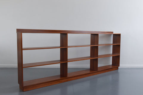 Vintage Long Teak Open Bookcase