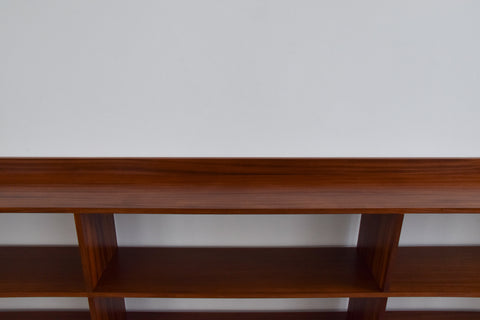 Vintage Long Teak Open Bookcase