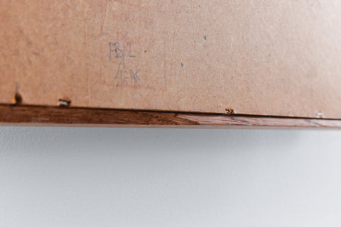Vintage Long Thin Teak Framed Wall Mirror