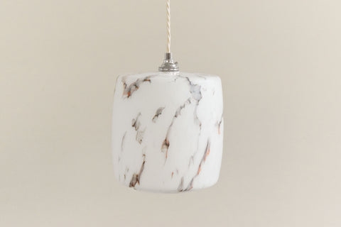 Vintage White Marble Pattered Frosted Glass Pendant Light Shade