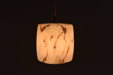 Vintage White Marble Pattered Frosted Glass Pendant Light Shade