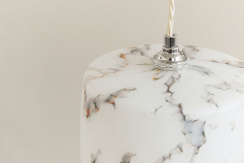Vintage White Marble Pattered Frosted Glass Pendant Light Shade