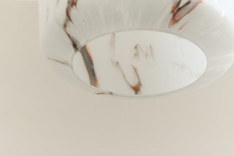 Vintage White Marble Pattered Frosted Glass Pendant Light Shade