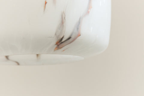 Vintage White Marble Pattered Frosted Glass Pendant Light Shade