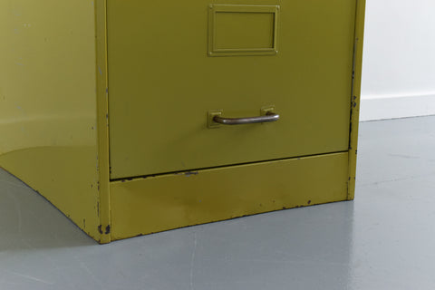 Vintage Metal Avocado Green 4 Drawer Filing Cabinet by Roneo