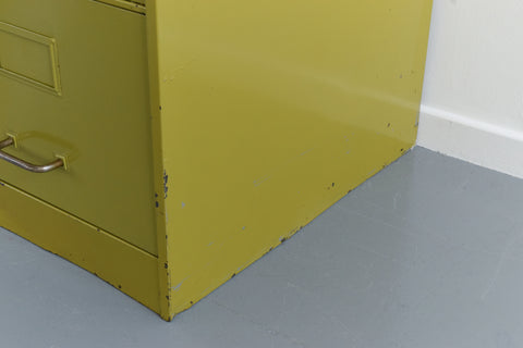 Vintage Metal Avocado Green 4 Drawer Filing Cabinet by Roneo