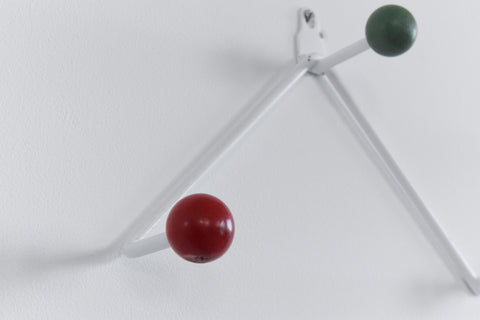 Vintage Metal Sputnik Coat Hook with Colourful Wooden Balls