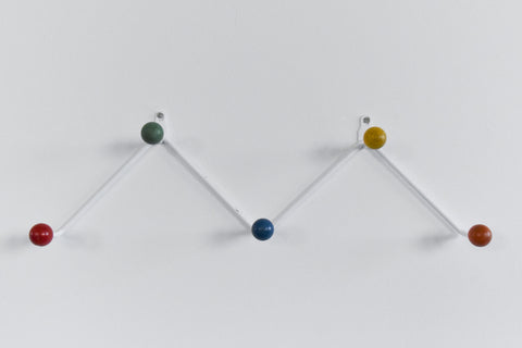 Vintage Metal Sputnik Coat Hook with Colourful Wooden Balls