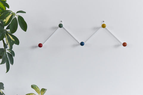 Vintage Metal Sputnik Coat Hook with Colourful Wooden Balls