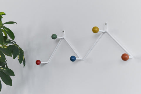 Vintage Metal Sputnik Coat Hook with Colourful Wooden Balls