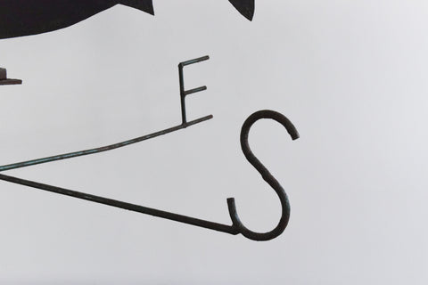 Vintage Metal Weather Vane with Fish Design