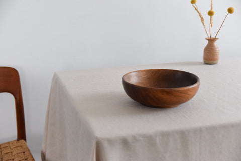 Vintage Mid-Century Hand Turned Wooden Bowl