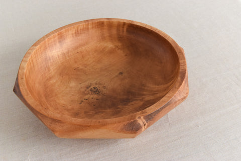 Vintage Mid-Century Octagonal Hand Turned Wooden Bowl