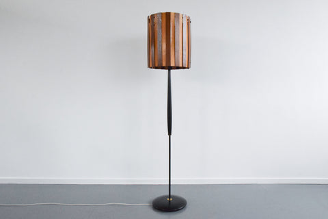 Vintage Mid Century Modern 1950s Standing Floor Lamp and Shade