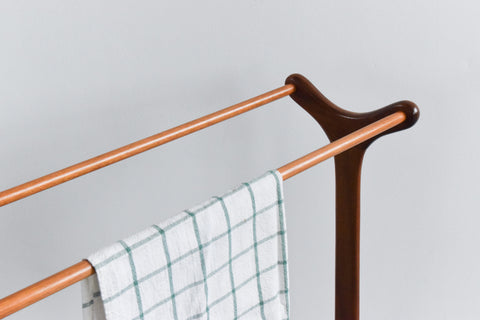 Vintage Mid Century Modern Free Standing Teak Towel Rail