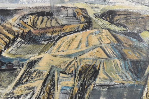 Vintage Original Abstract Framed Landscape