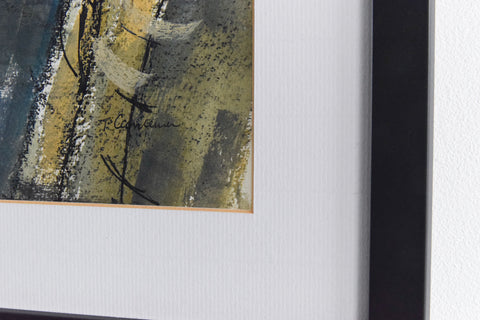 Vintage Original Abstract Framed Landscape