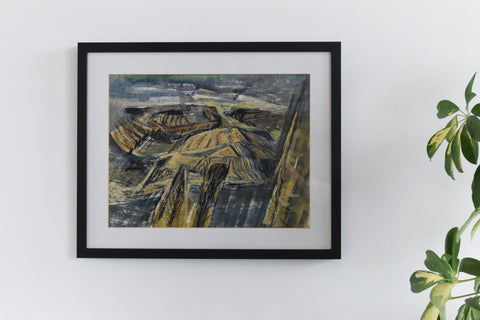 Vintage Original Abstract Framed Landscape