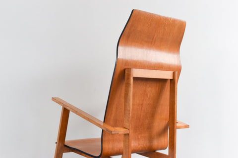 Vintage Modernist 1930s Bauhaus Style Bent Plywood Accent Arm Chair