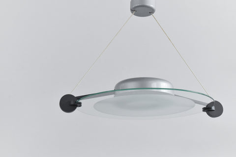 Vintage Modernist 1980s Glass Cyclos Ceiling Light by Michele De Lucchi for Artemide