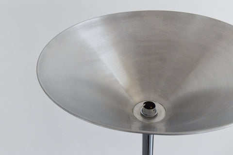 Vintage 1980s Modernist Chrome Floor Uplighter Lamp