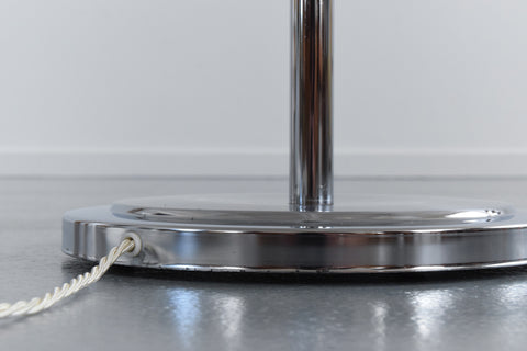 Vintage 1980s Modernist Chrome Floor Uplighter Lamp