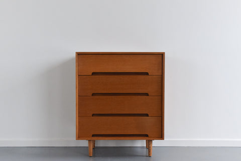 Vintage Oak 4 Drawer Stag C Range Chest of Drawers by John & Sylvia Reid